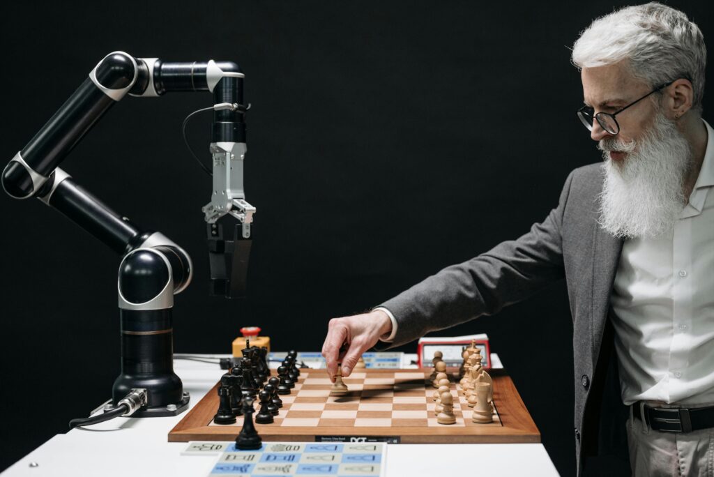 Photo by Pavel Danilyuk: https://www.pexels.com/photo/a-bearded-man-playing-chess-8438923/